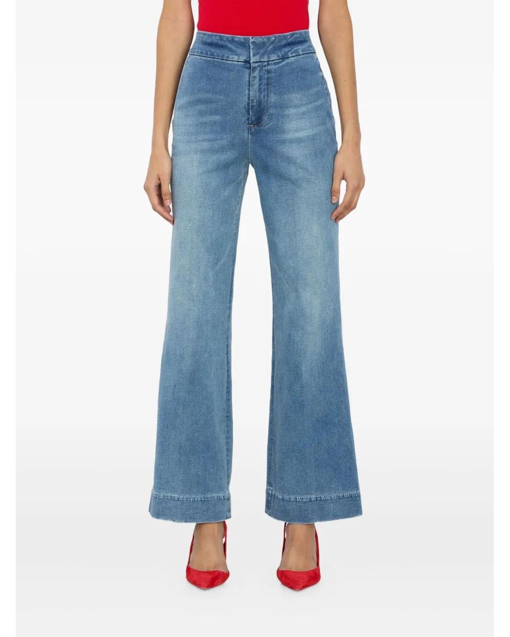 Alice + Olivia Blue Quinn Bootcut Jeans