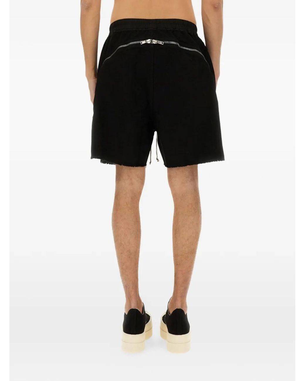 Rick Owens Black Zip-Detail Track Shorts for men