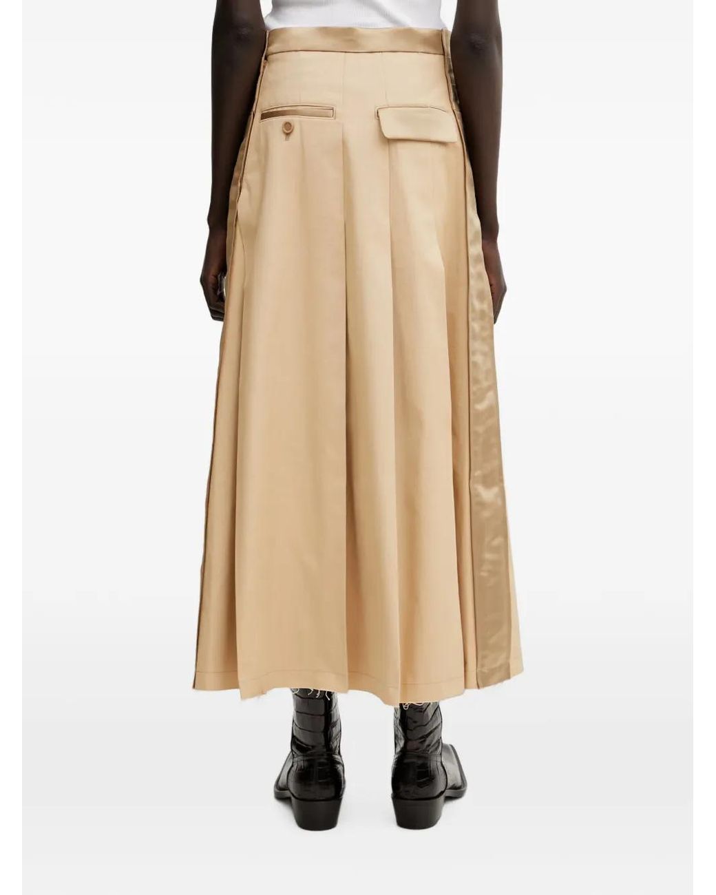 Undercover Natural Pleated Midi Skirt