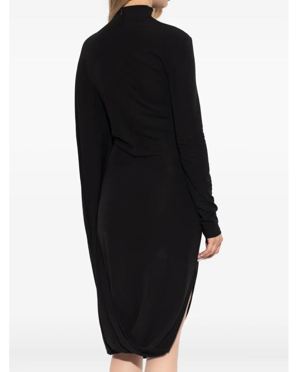 Stella McCartney Black Asymmetric Cape Midi Dress