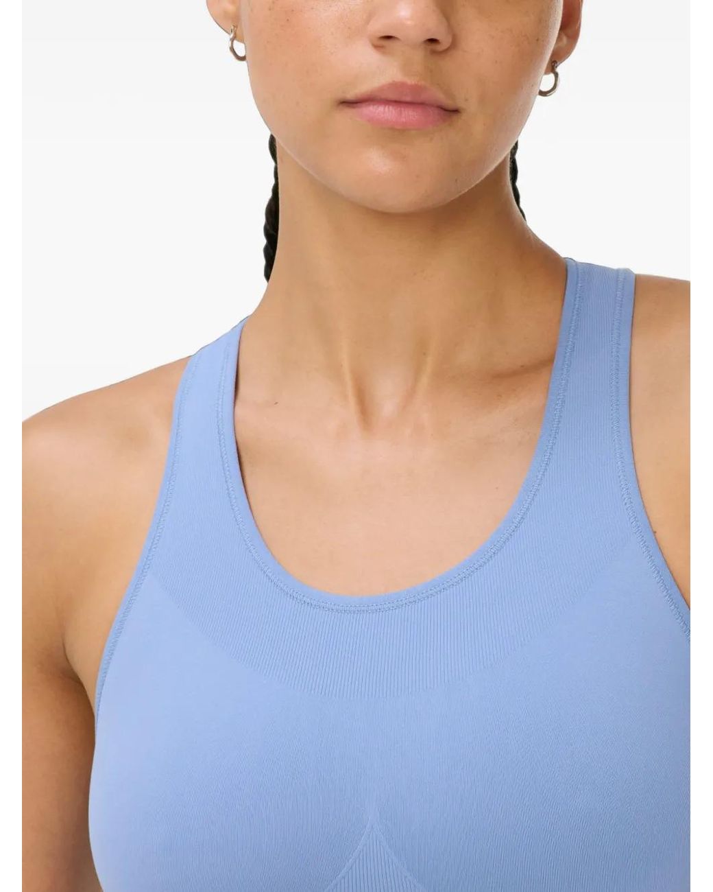 Sweaty Betty Blue Stamina Seamless Racerback Sports Bra