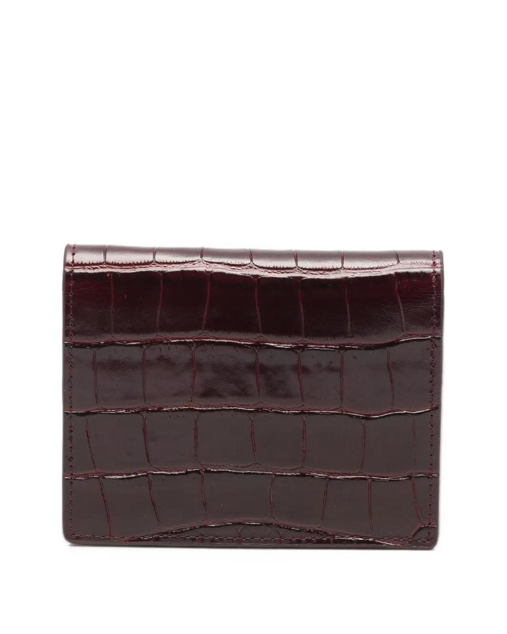 Mc2 Saint Barth Purple Croc-Effect Logo-Plaque Wallet