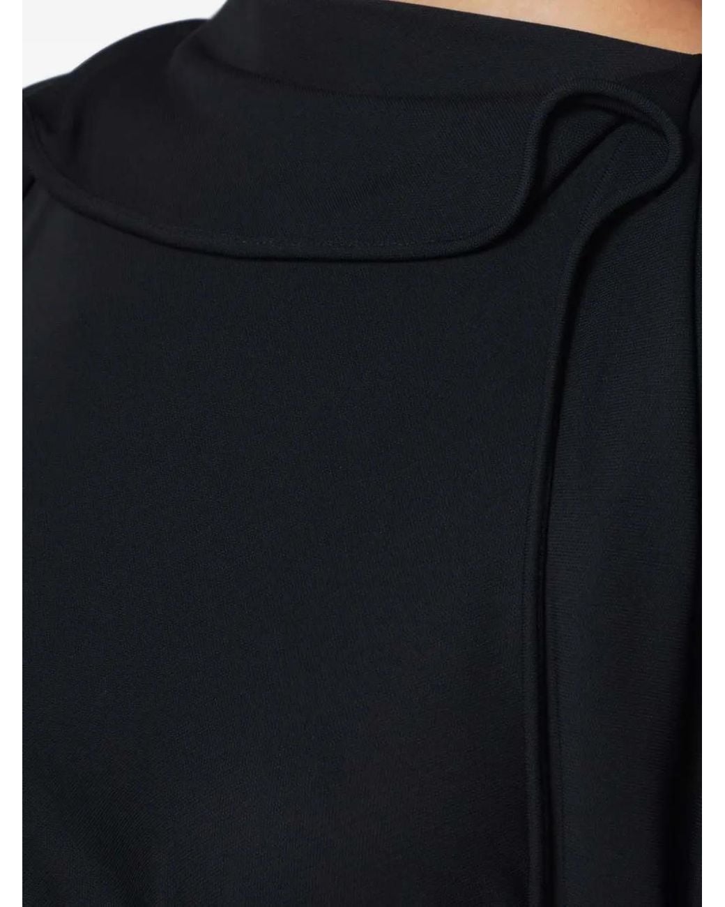 Victoria Beckham Blue Long-Sleeve Draped Midi Dress