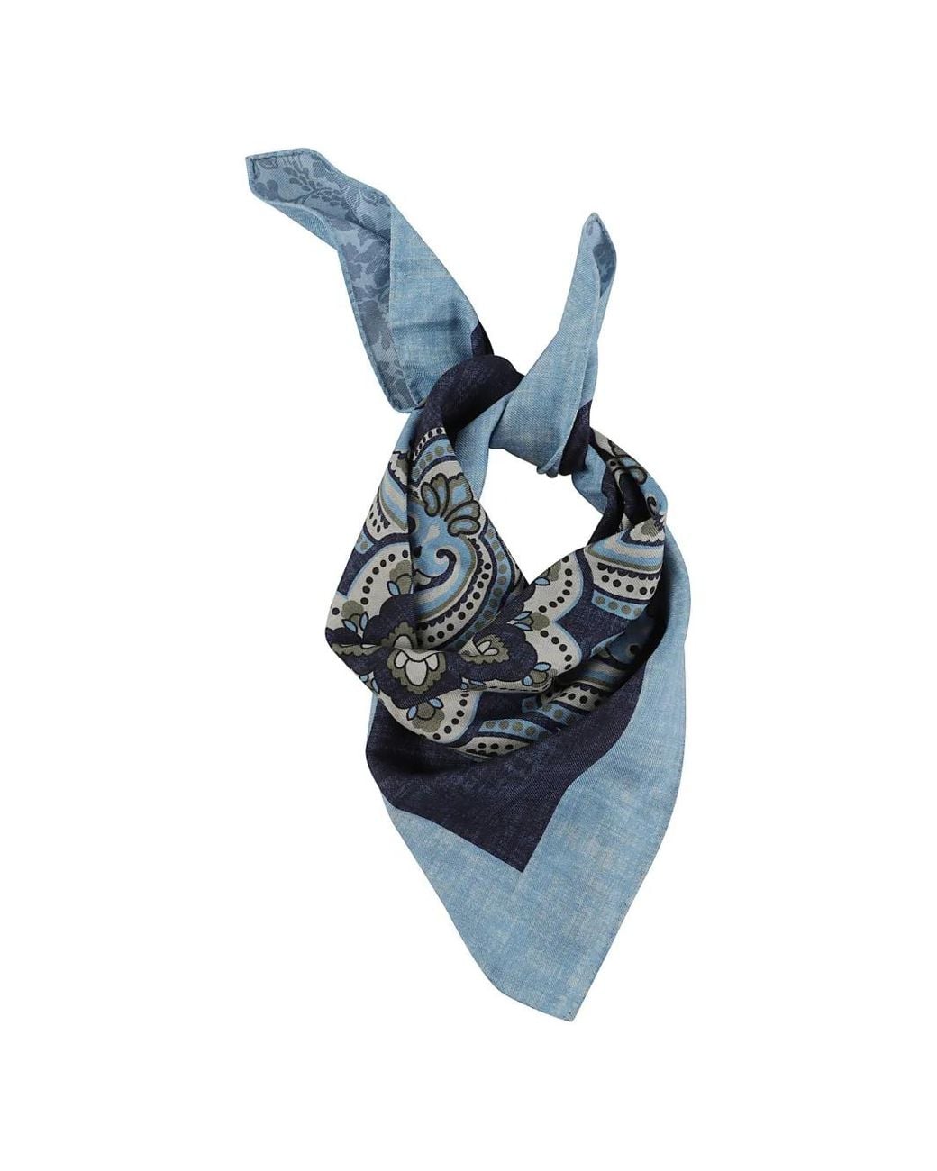 Altea Blue Paisley-Print Scarf for men