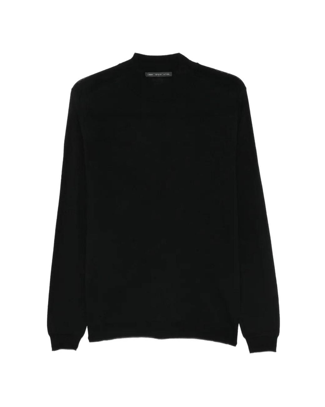 Low Brand Black Crew-Neck Sweater for men