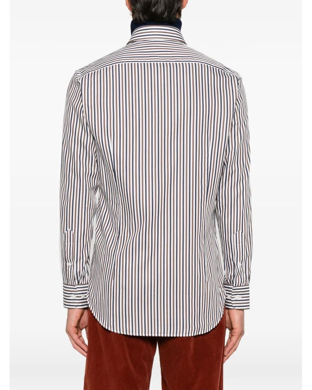 Etro Gray Striped Button-Down Shirt for men