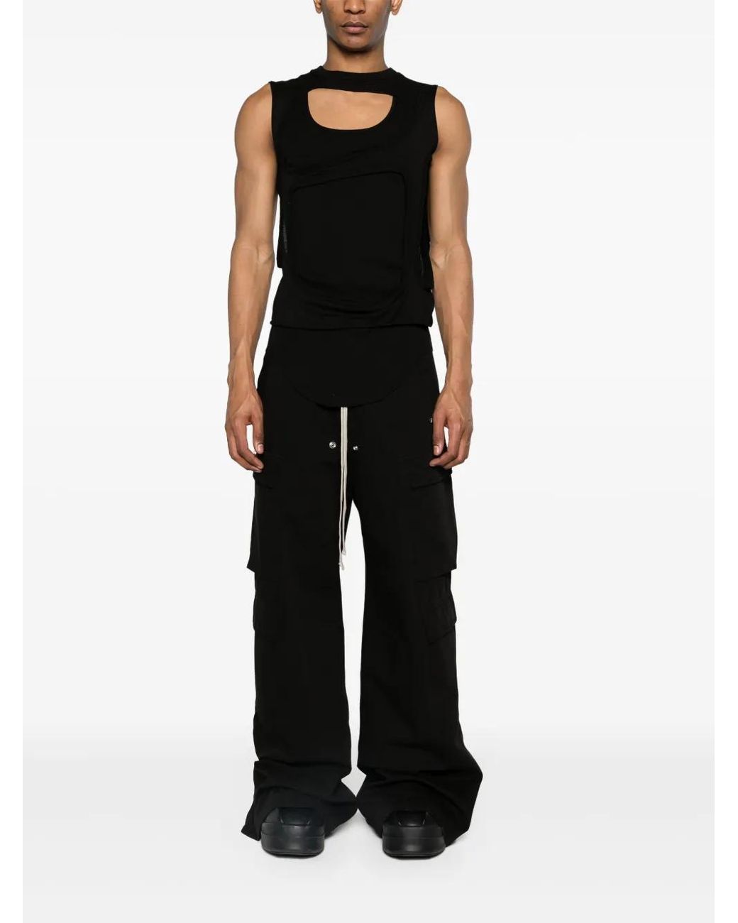 トップス Rick Owens DRKSHDW Cut Out Tank Top Rick Owens Membrane Cut-Out Tank Top in Black for Men | Lyst