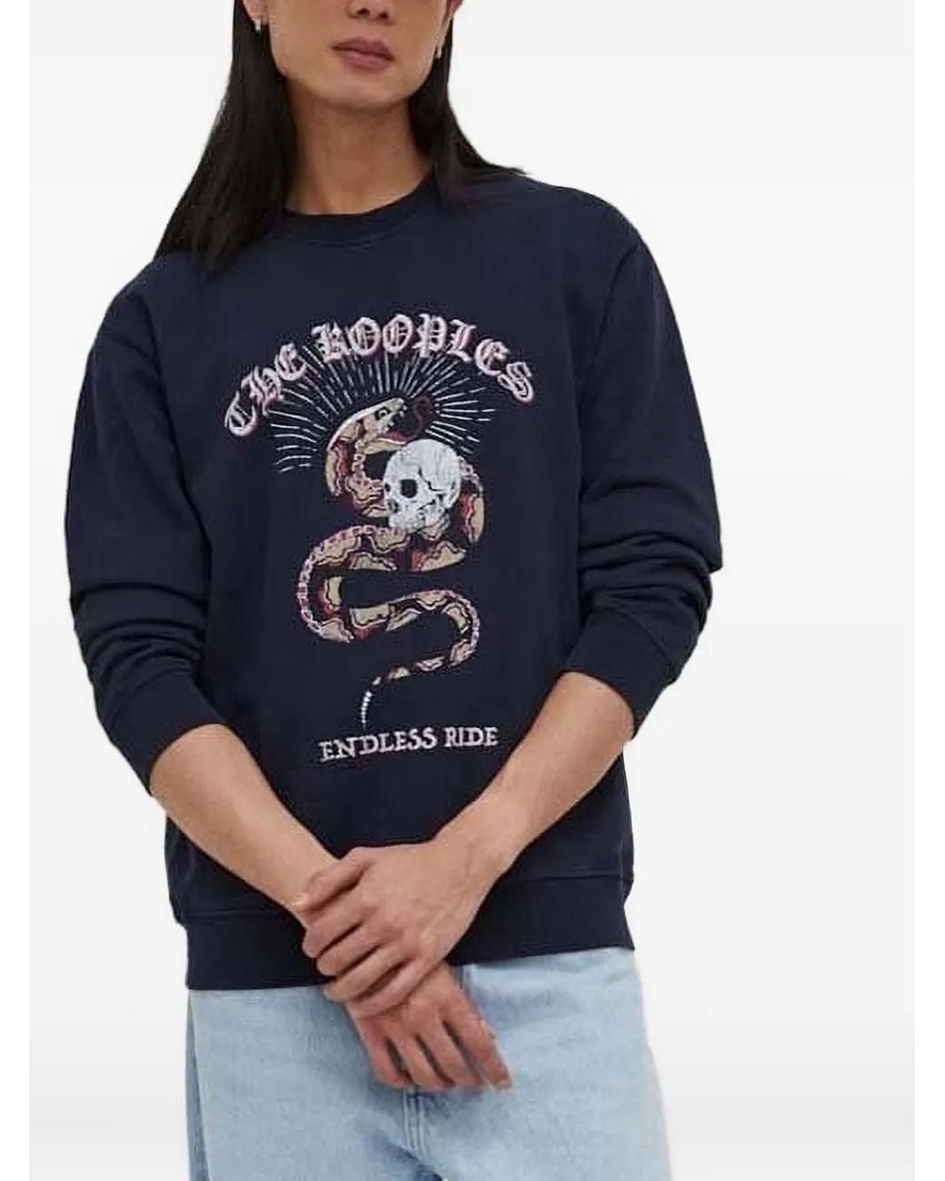 The Kooples Blue Snake Skull Sweatshirt for men