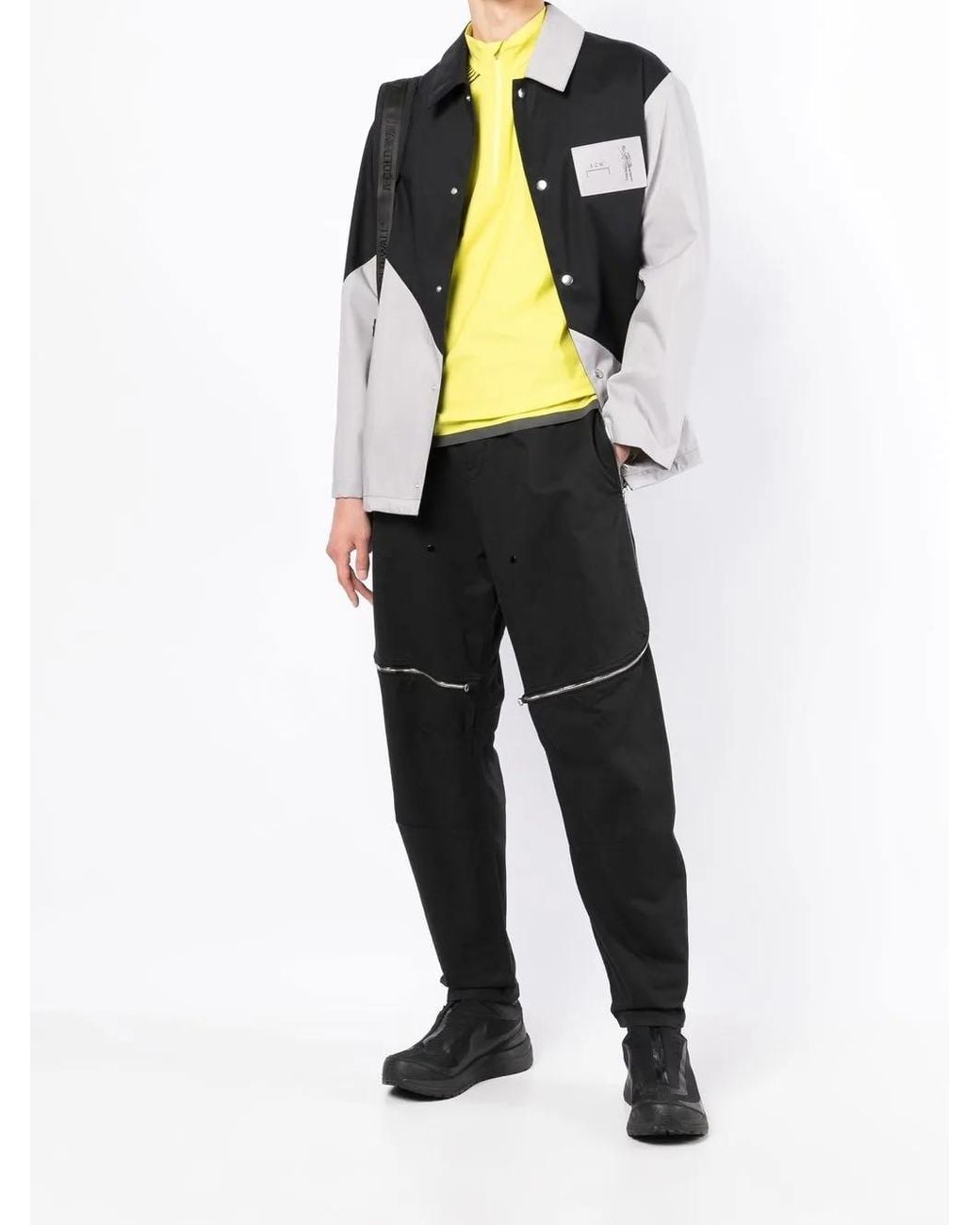 A_COLD_WALL* Black Colour-Block Panelled Shirt Jacket for men