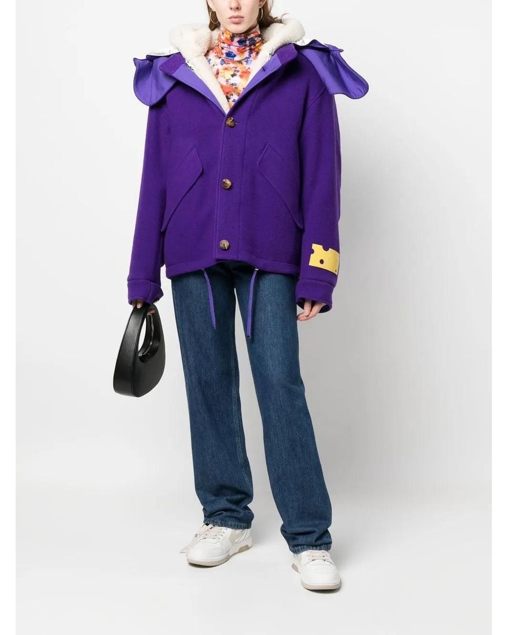 Off-White c/o Virgil Abloh Purple Hooded Reversible Jacket