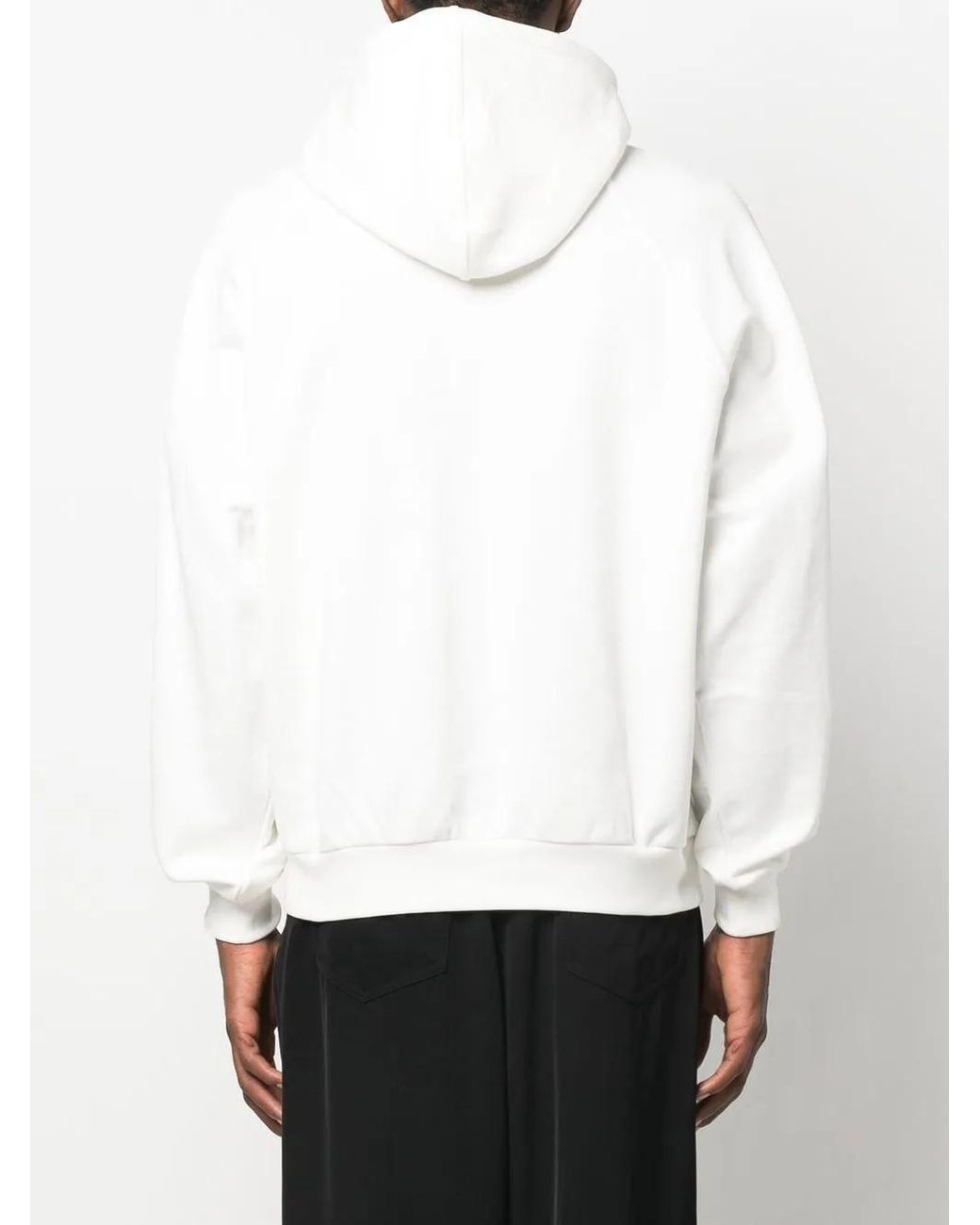 Sunnei White Logo-Embroidered Cotton Hoodie