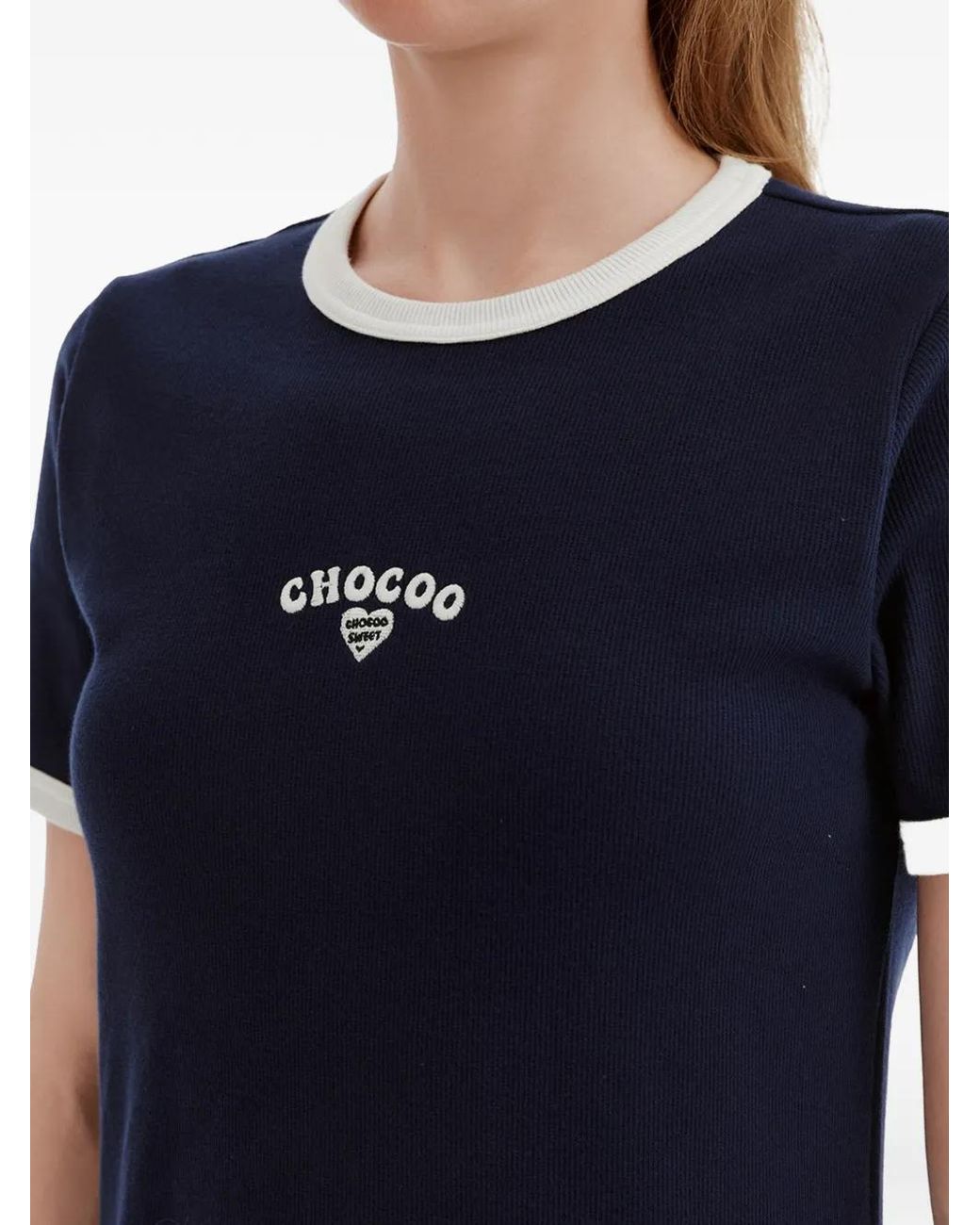 Chocoolate Blue Robe Ringer À Broderies
