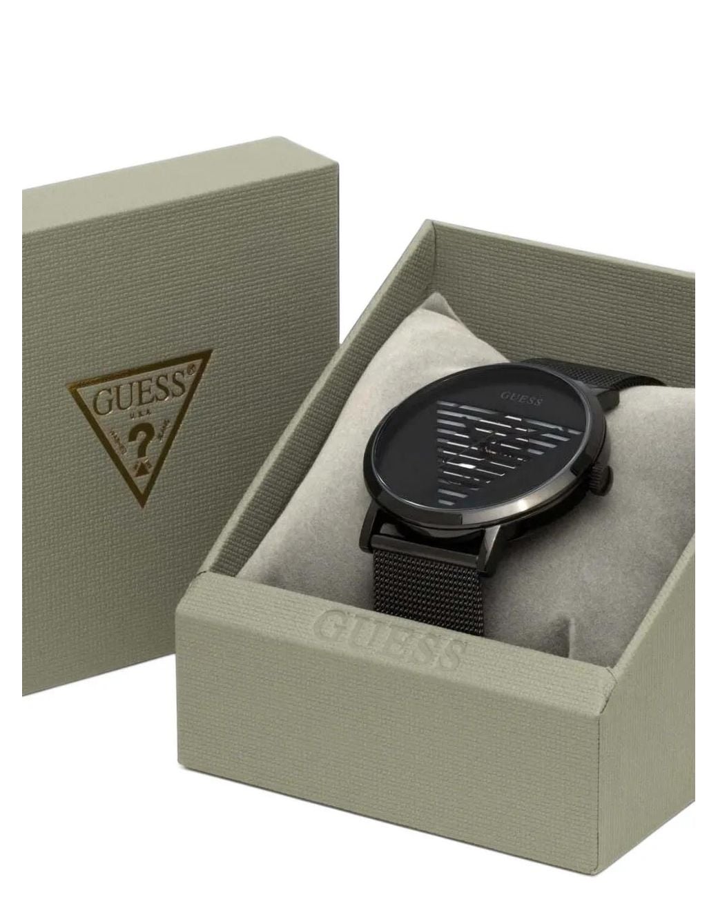 Guess Black Logo-Detail 44Mm Watch for men