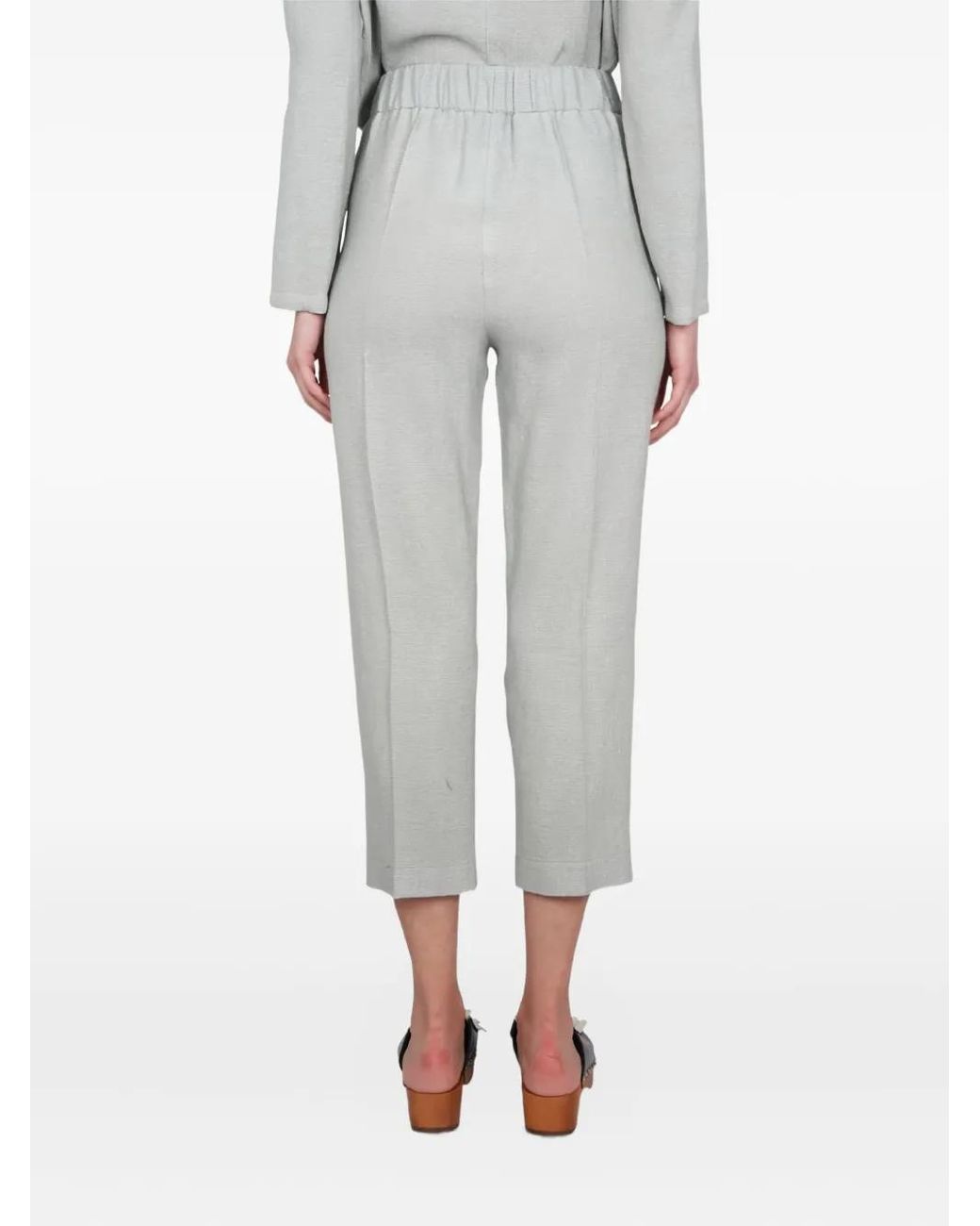 Alysi Gray Cropped Trousers
