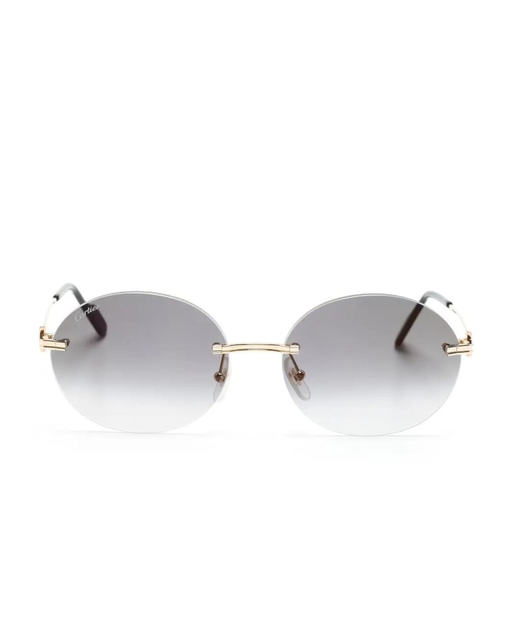 Cartier Metallic Oval-Frame Sunglasses