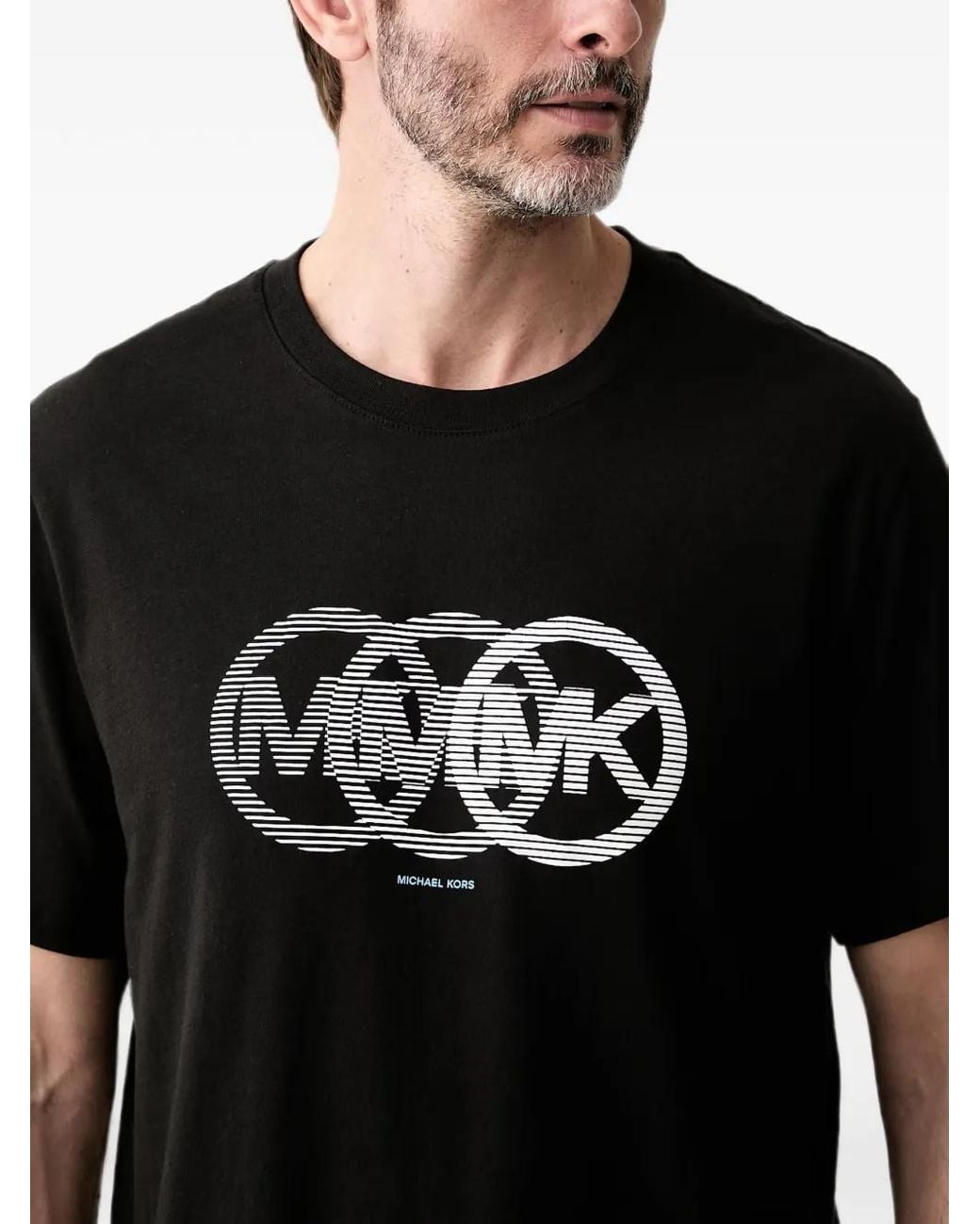 Michael Kors Black Logo-Print Crew-Neck T-Shirt for men