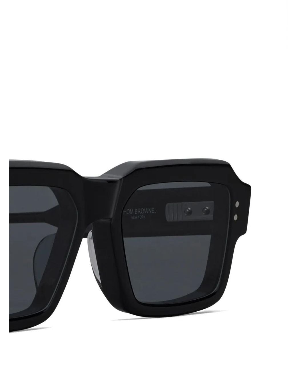 Thom Browne Black Rectangular-Frame Sunglasses