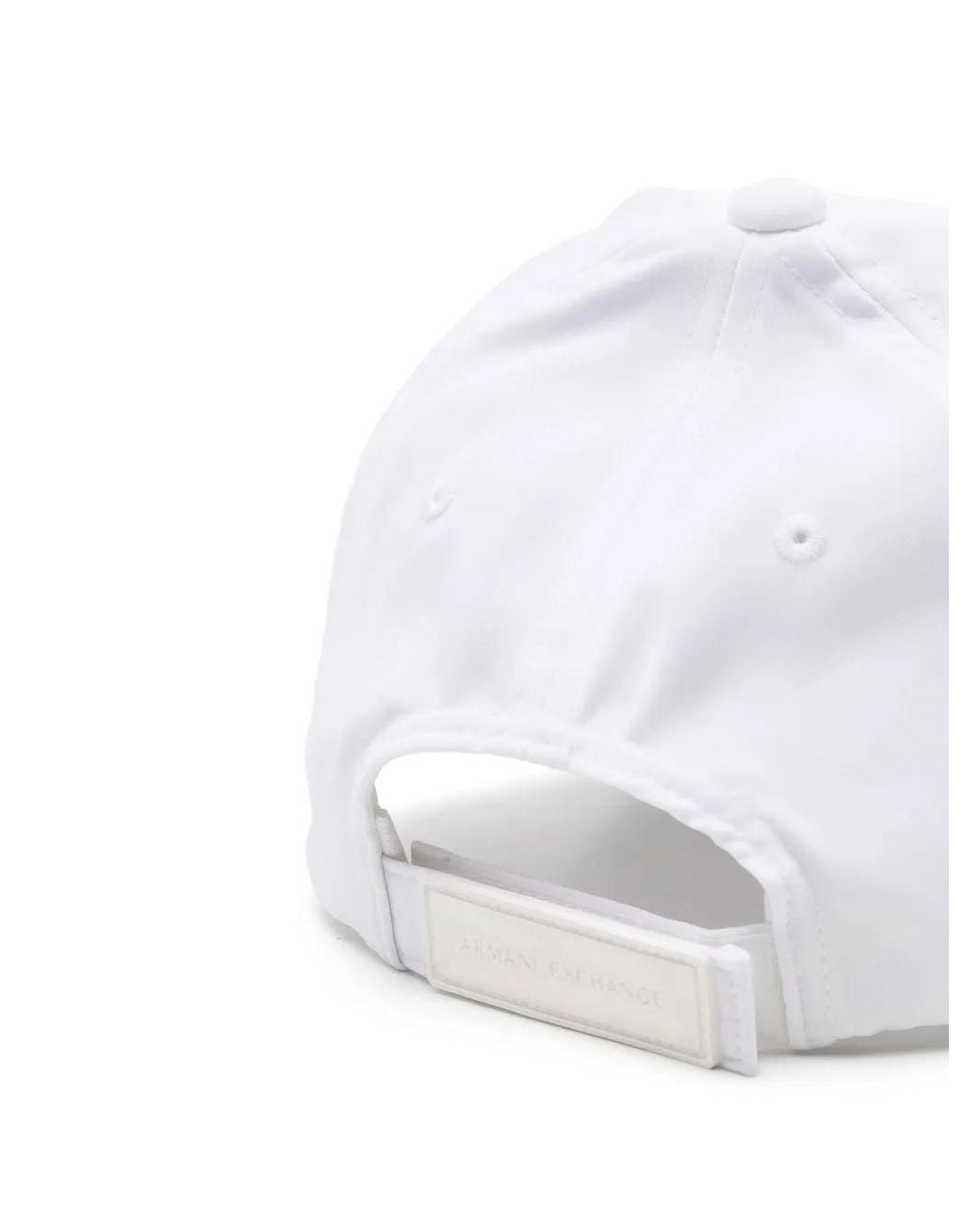 ARMANI EXCHANGE White Monogram-Plaque Cap for men