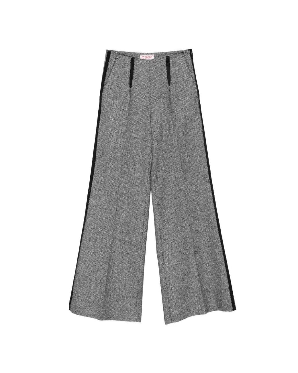 Iceberg Gray Zip Palazzo Pants