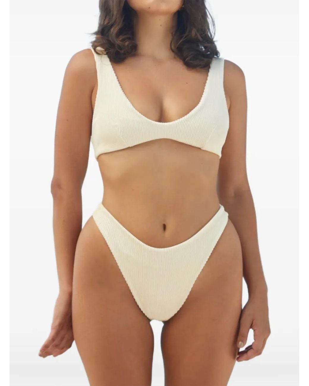 Haight Brown Juliana Ribbed Bikini Top