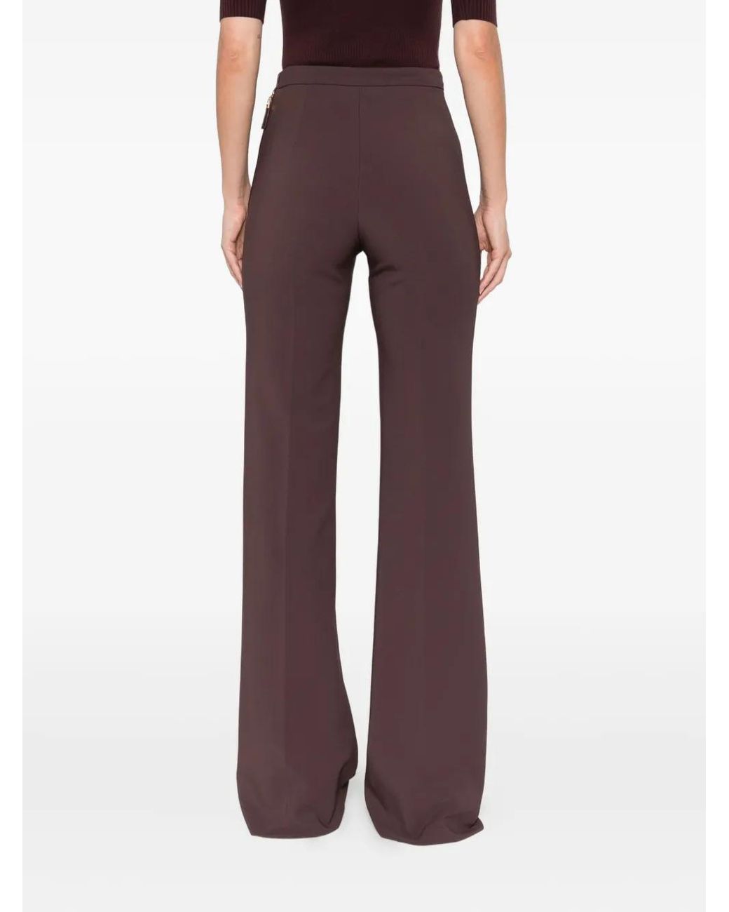 Elisabetta Franchi Purple Button-Detail Trousers