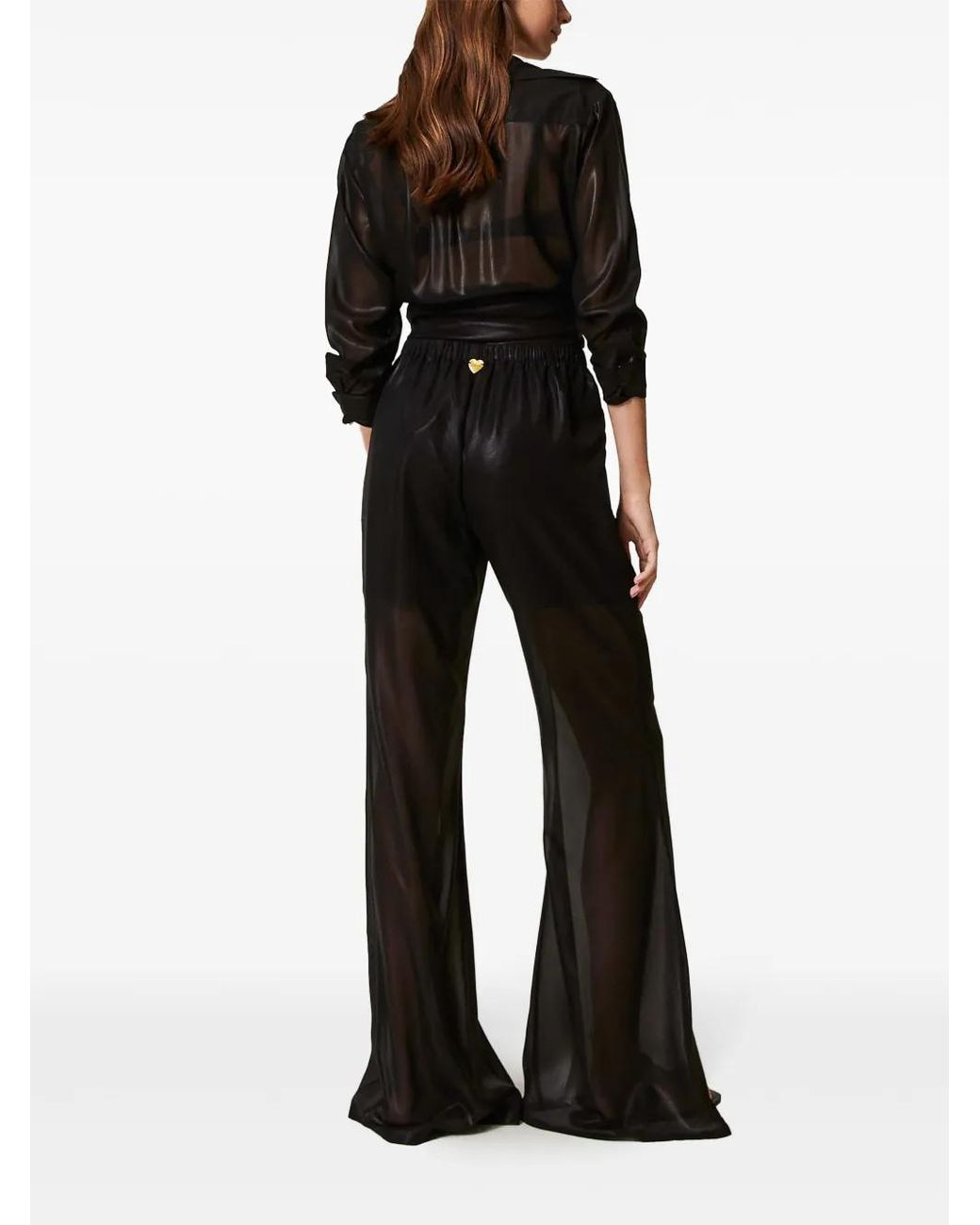 Twinset Black Semi-Sheer Trousers