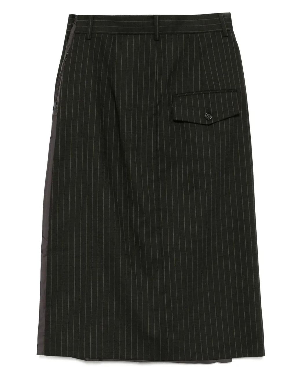 Pushbutton Black Stripe H Line Skirt