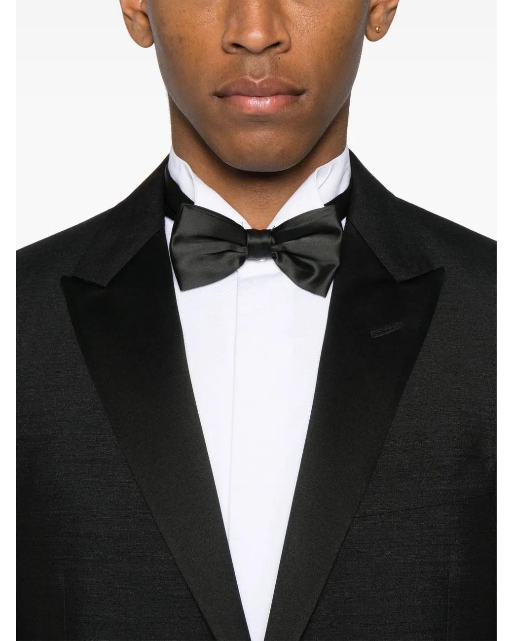 Lardini Black Satin-Lapels Suit for men