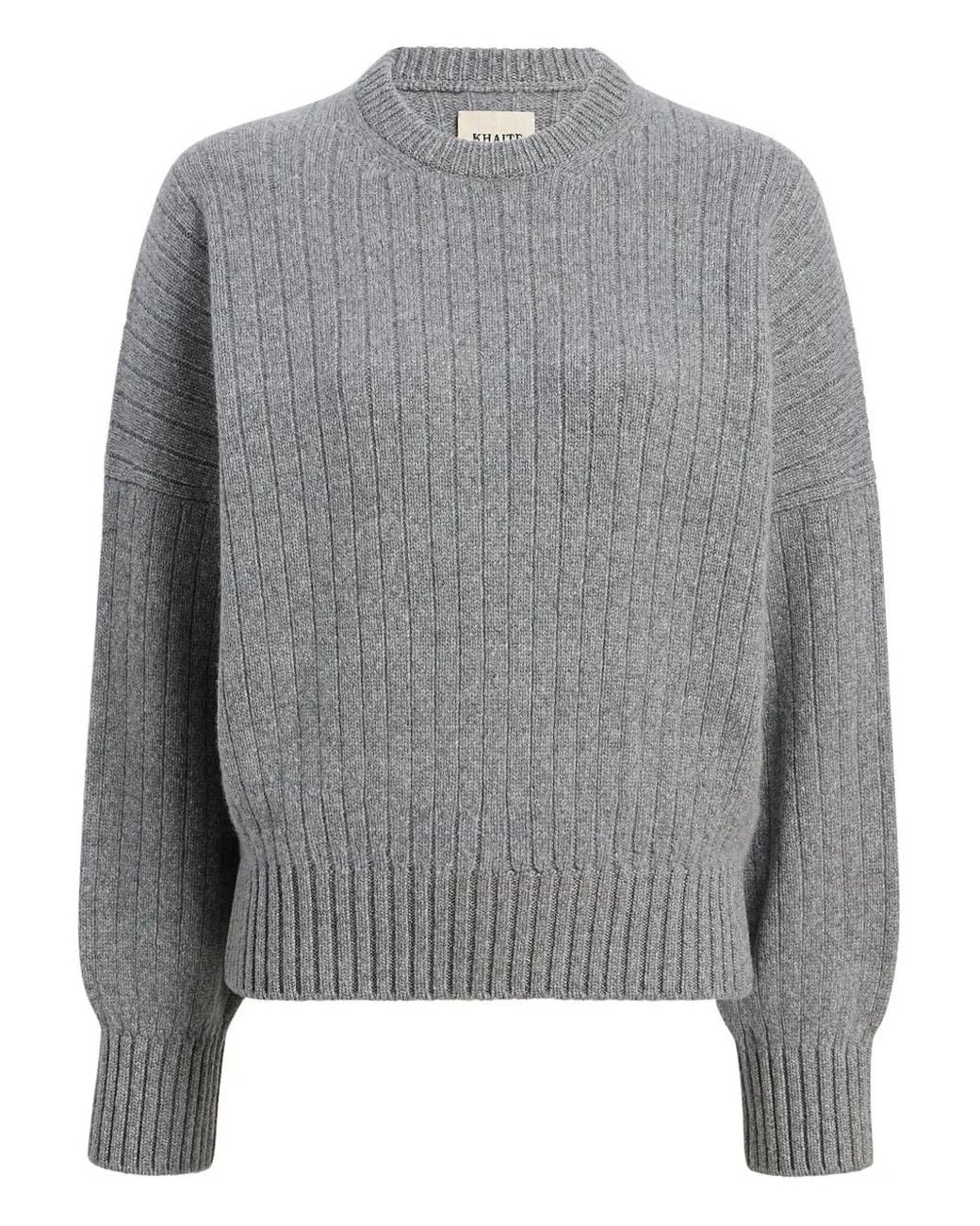 Khaite Gray Ribbed Sweater
