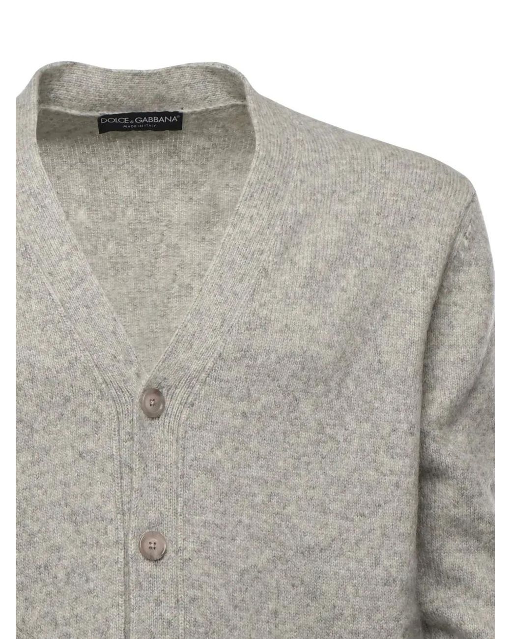 Dolce & Gabbana Gray Buttoned Cardigan for men