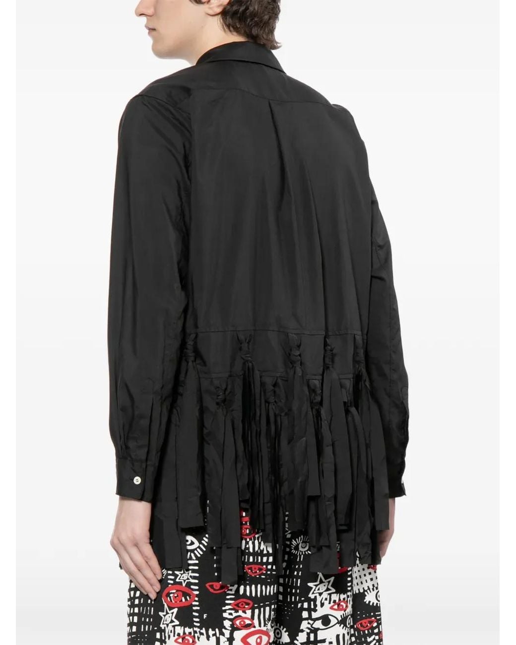 COMME DES GARÇON BLACK Black Fringe Long-Sleeve Shirt