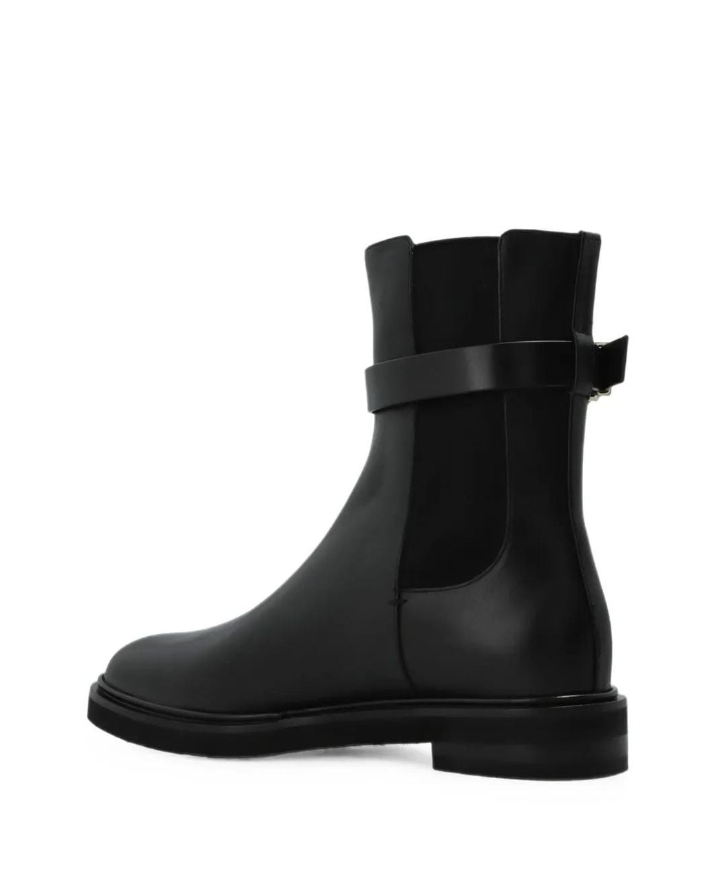 Max Mara Black Bottines Chelsea Apio En Cuir À Bride À Boucle