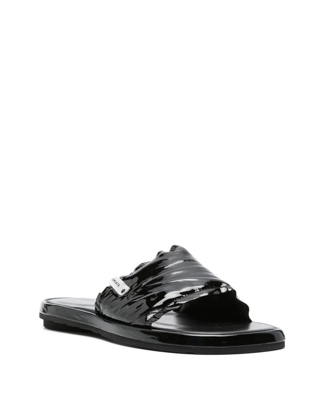 Premiata Black Patent Leather Slides