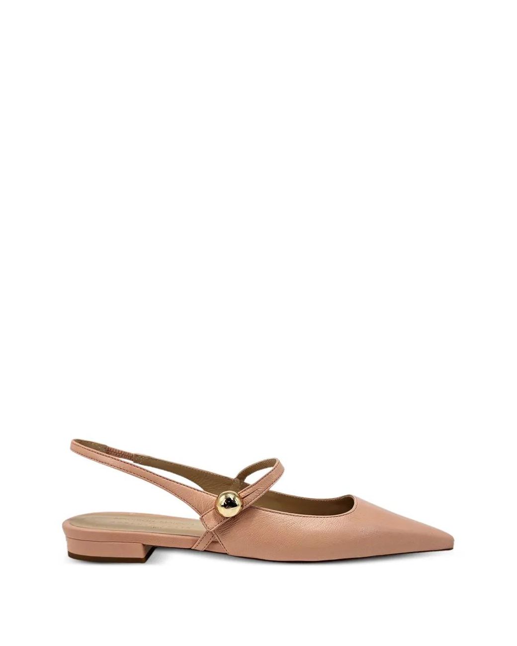 Madison Maison Natural Binta Pointed Leather Slingback Pumps