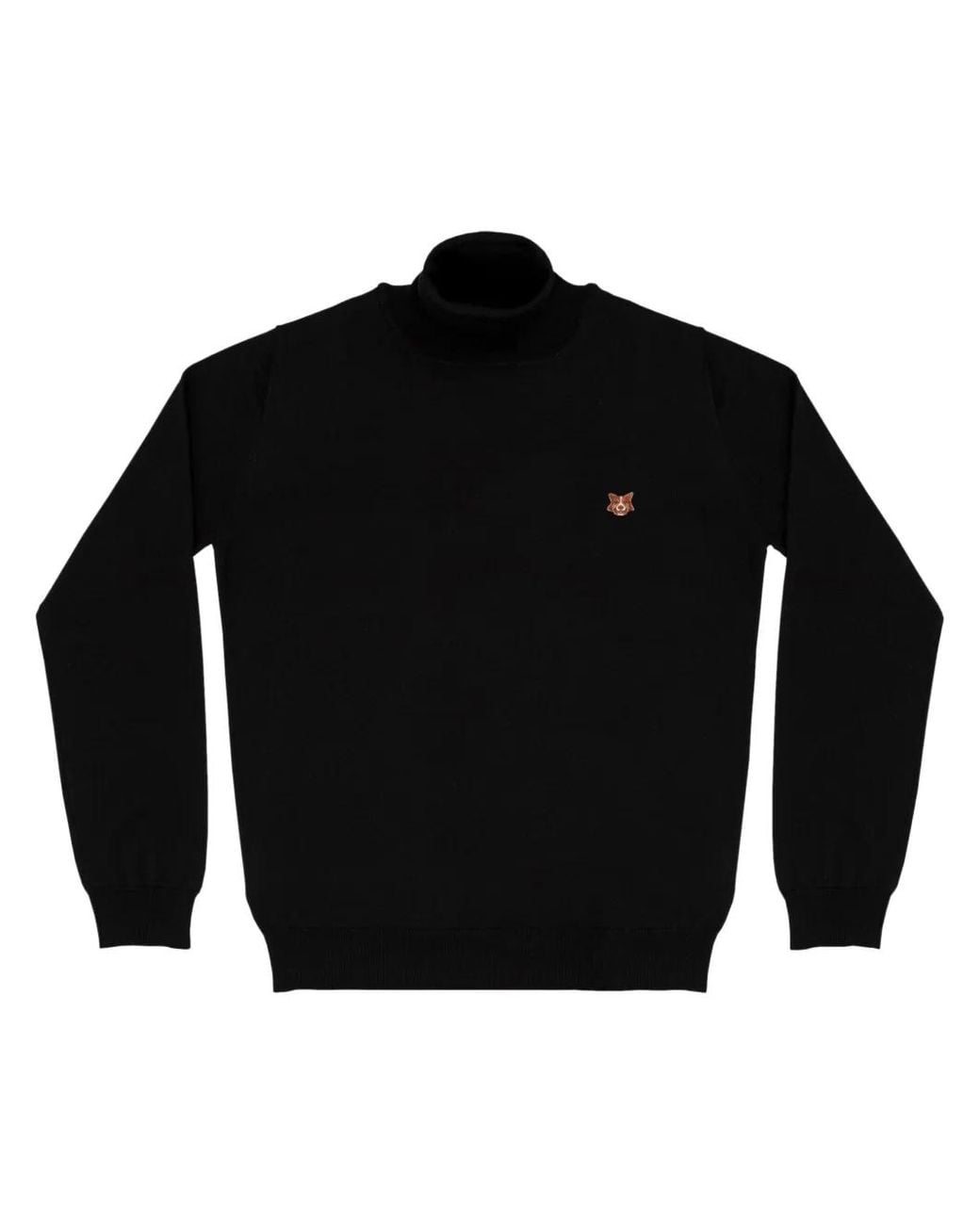 PELO FOUNDATION Black Mongrel Patch Roll Neck Jumper