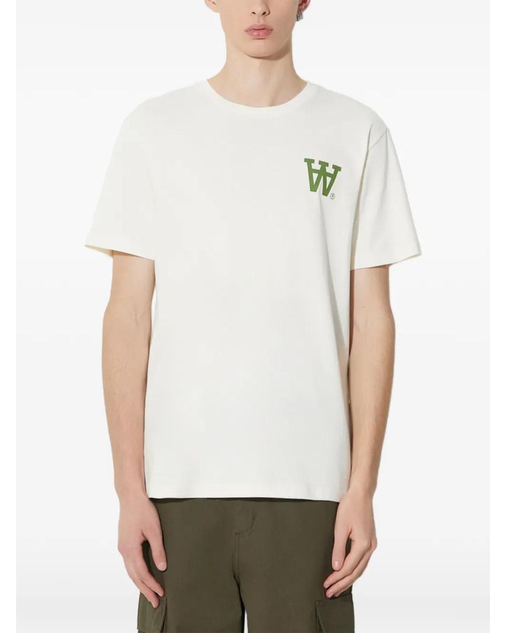 WOOD WOOD White Ace Cotton T-Shirt for men