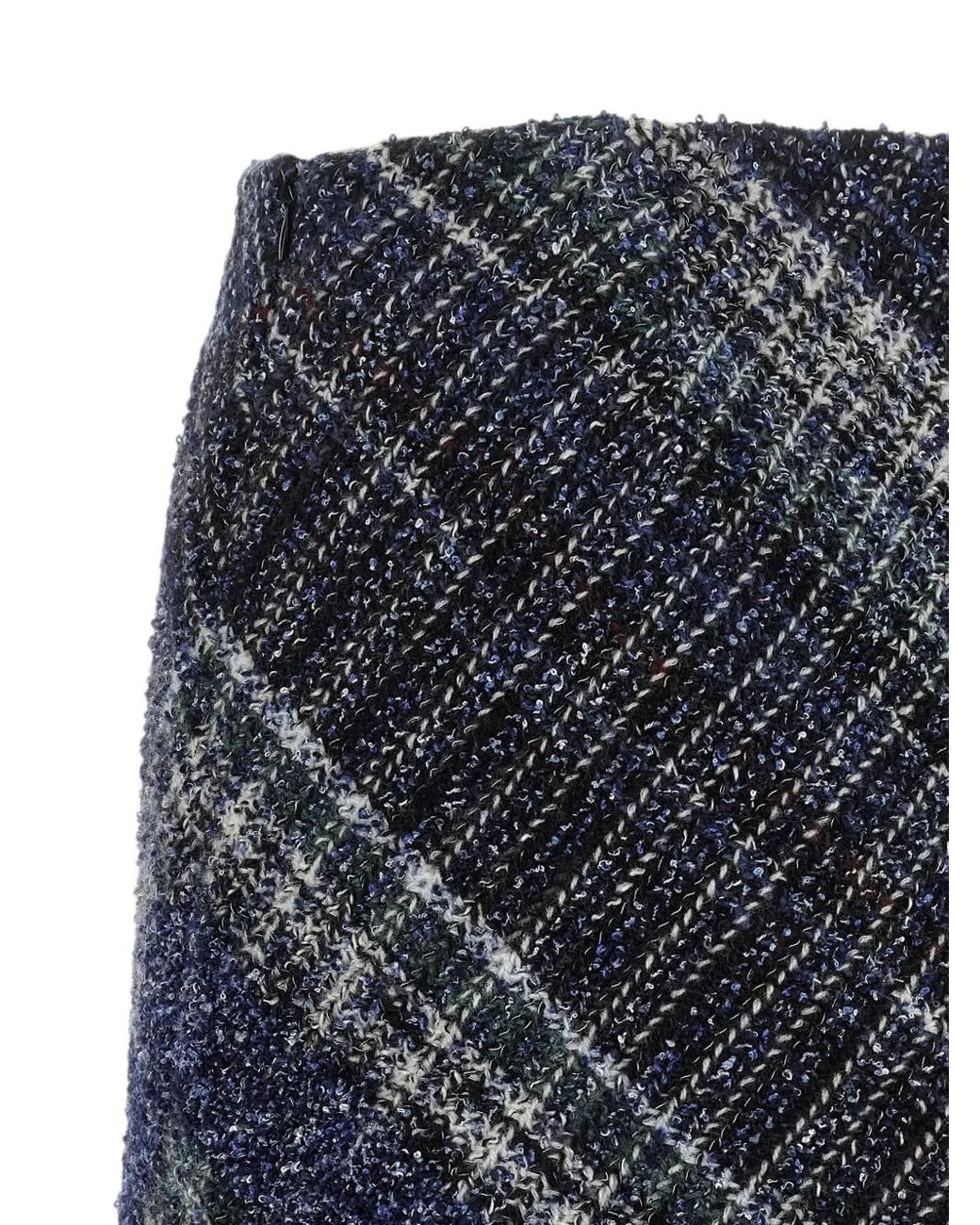 Missoni Gray Wool-Blend Check Mini Skirt