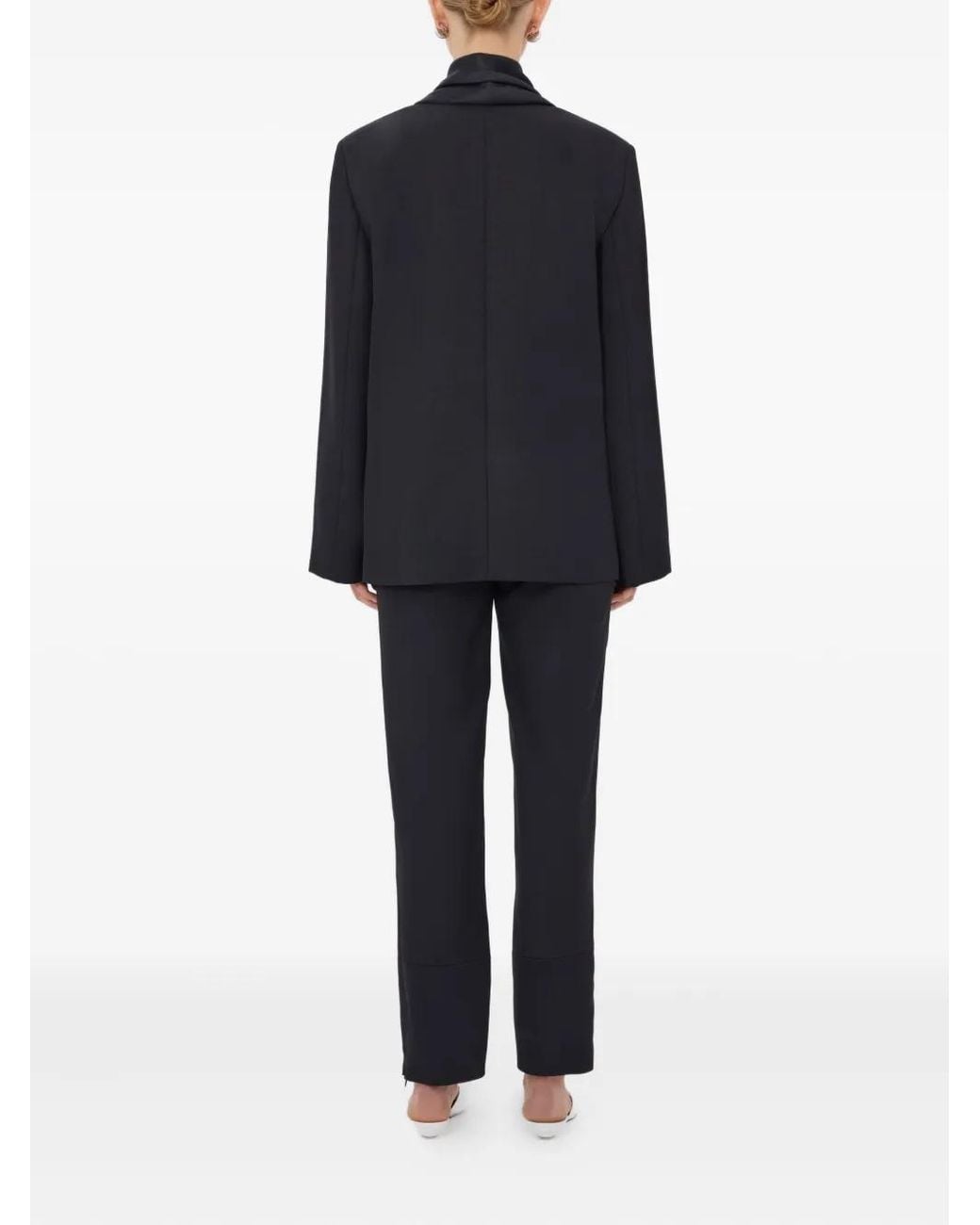 Loulou de Saison Black Jiha Double-Breasted Shawl Collar Jacket