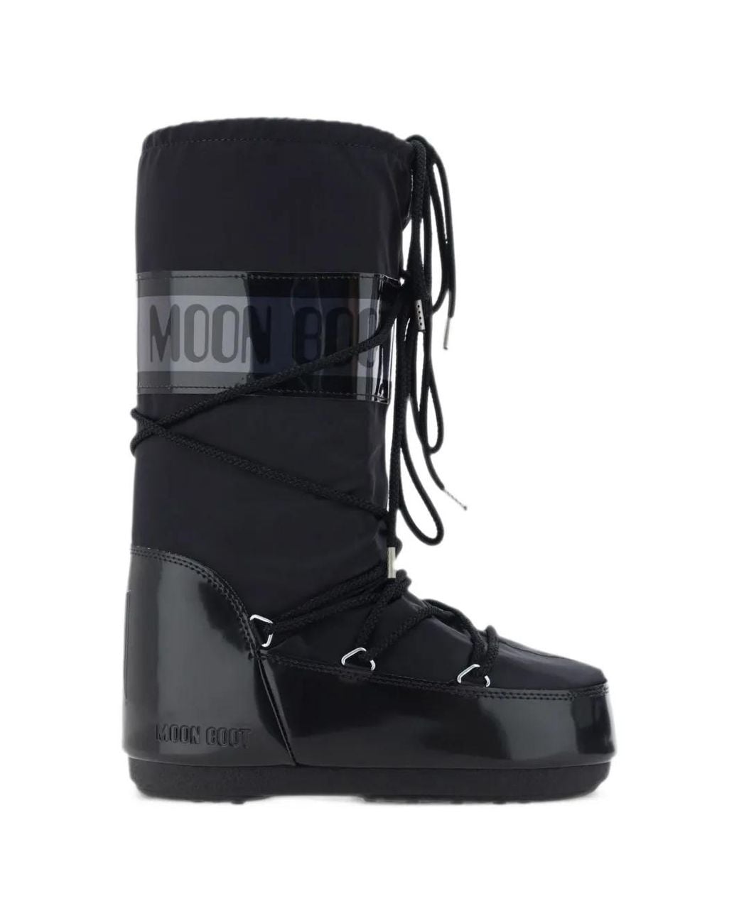 Moon Boot Black Icon Glance Satin Boots