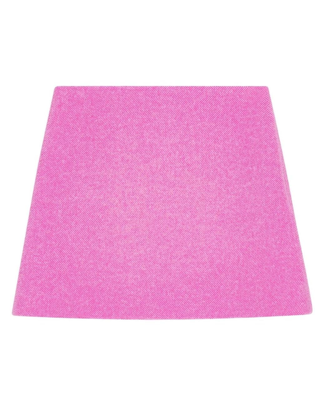 Ganni Pink Recycled Wool-blend Twill Mini Skirt