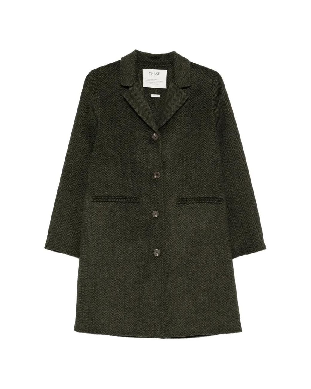 Yerse Green Veste À Chevrons Et Revers Crantés