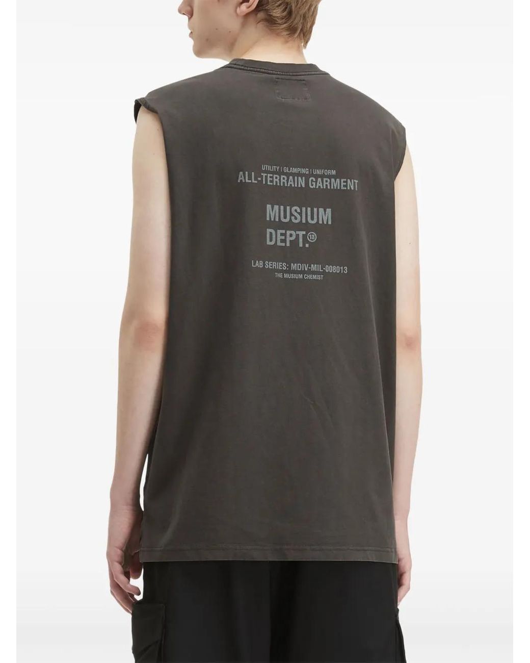 Musium Div. Black Sleeveless Pocket T-Shirt for men