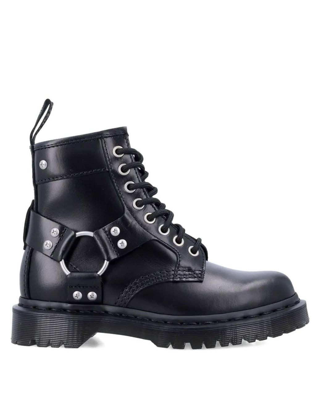 Dr. Martens Black 1460 Harness Leather Lace-Up Boots