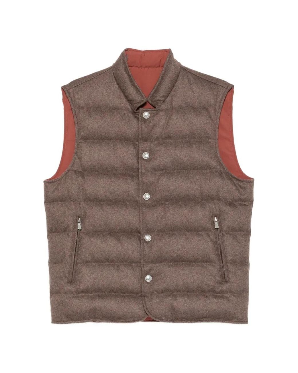 Eleventy Brown Reversible Gilet for men