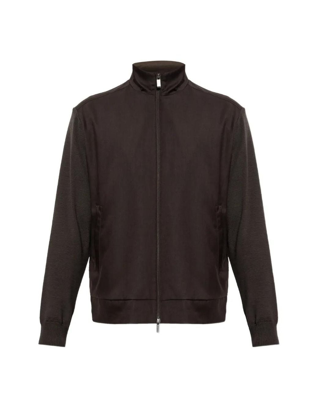 Paul & Shark Gray Panelled Stand-Up Collar Jacket for men