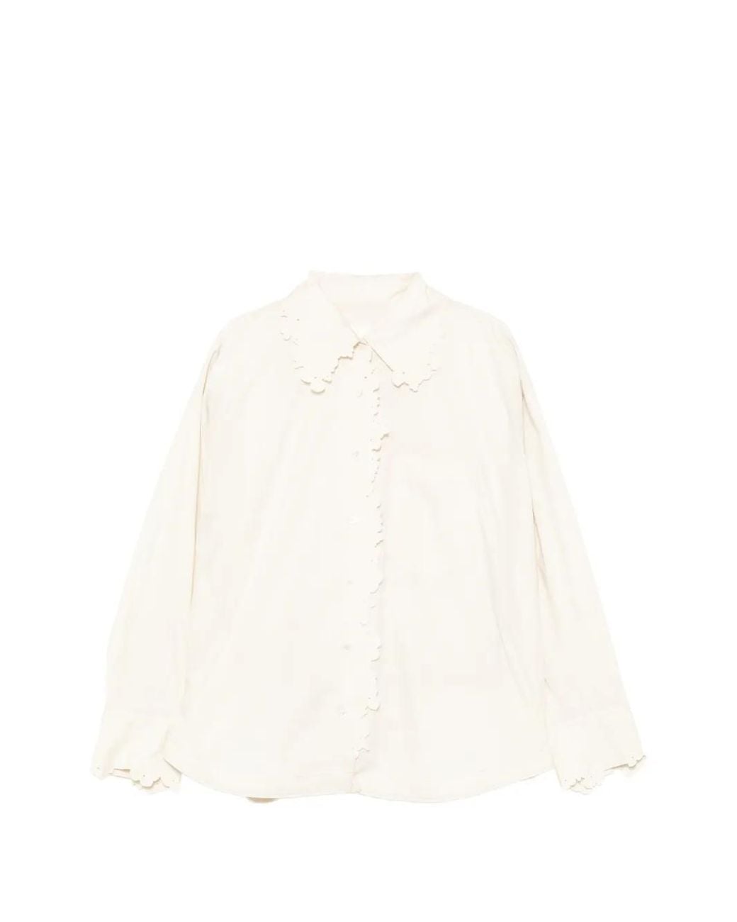 JNBY White Floral A-Line Shirt
