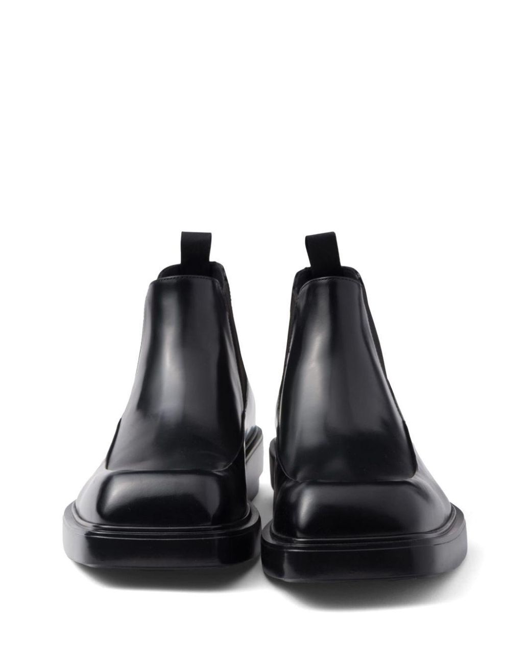 Prada Square-Toe Leather Chelsea Boots in Black for Men | Lyst