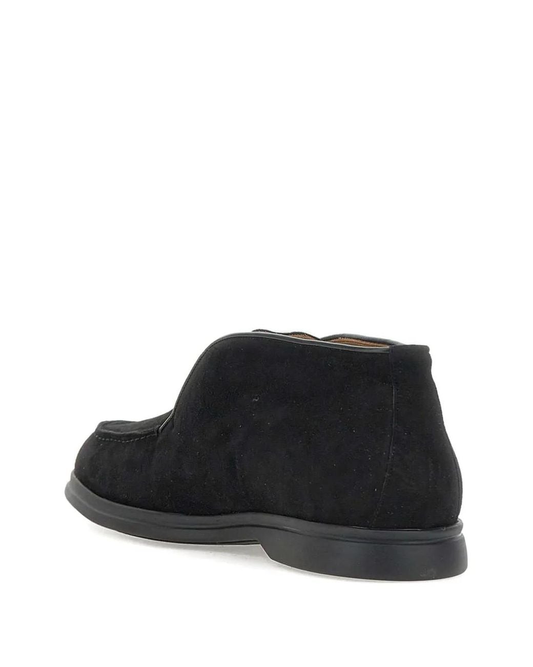 Duca Degli Abruzzi Black Leo Suede Loafers for men