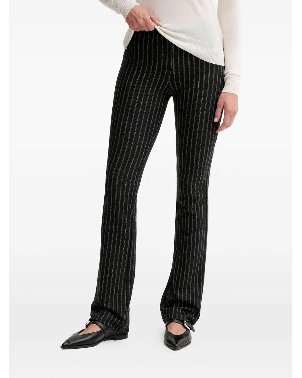 Sessun Black Hediwalk Stripe-Pattern Trousers