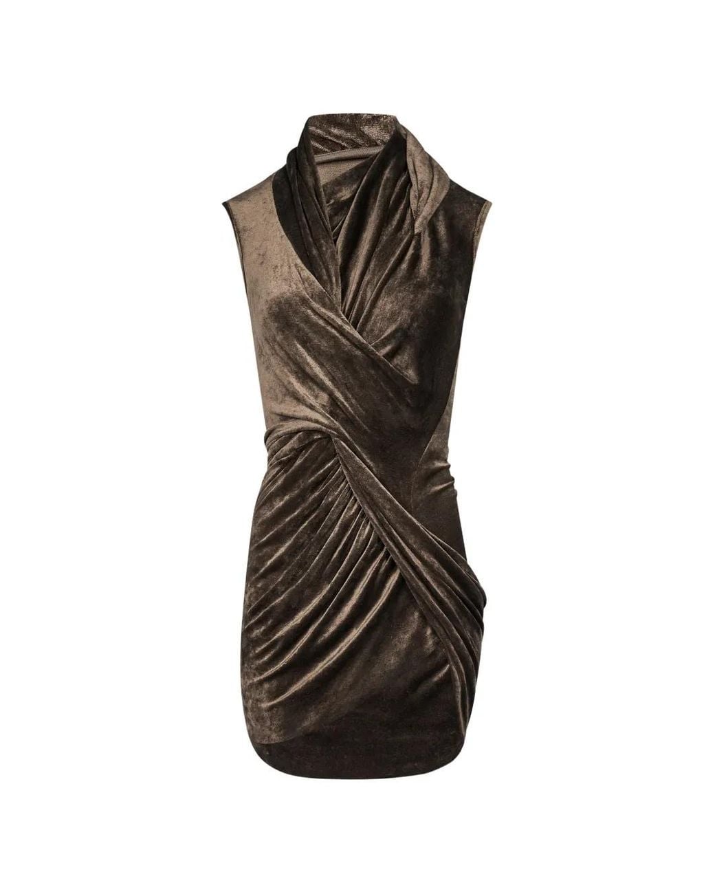 Rick Owens Black Draped Velvet Top